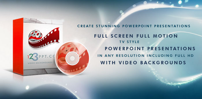 The all new 123PPT Video Backgrounds Studio lets you insert