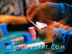 Playing Poker at the Casino Photo Image