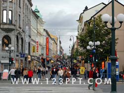 Busy Shopping Street Photo Image