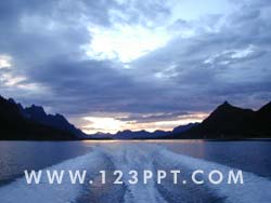 Watery Sunset Photo Image