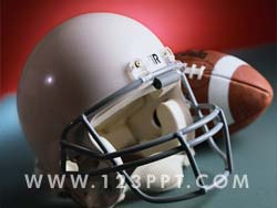 Football Helmet & Ball Photo Image