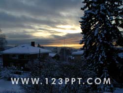 Scandinavian Winter Sunset Photo Image
