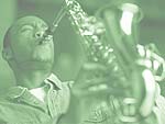 Playing Saxophone Music PowerPoint Background