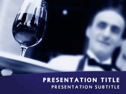 Waiter Serving Wine PowerPoint Template