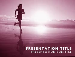 The Jogging PowerPoint Template In Red for Microsoft PowerPoint.