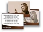 Girl with Mobile Cell Phone PowerPoint Template