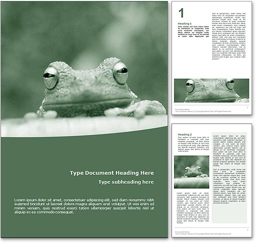 Frog word template document