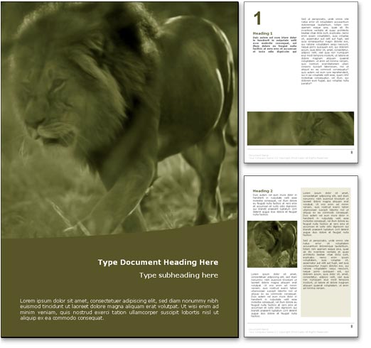 Lion word template document