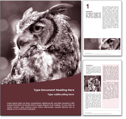 Owl word template document