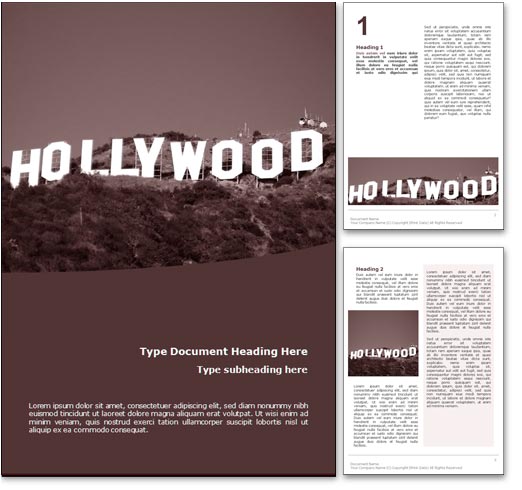 Hollywood word template document