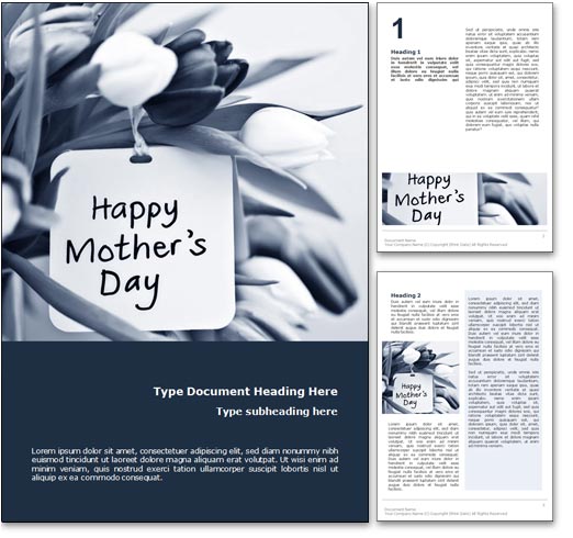 Happy Mothers Day word template document