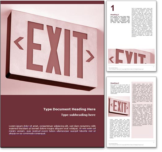 Exit word template document