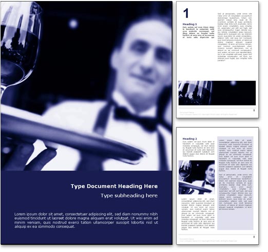 Waiter Serving Wine word template document