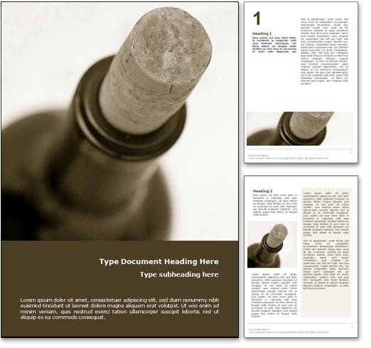 Wine Bottle word template document