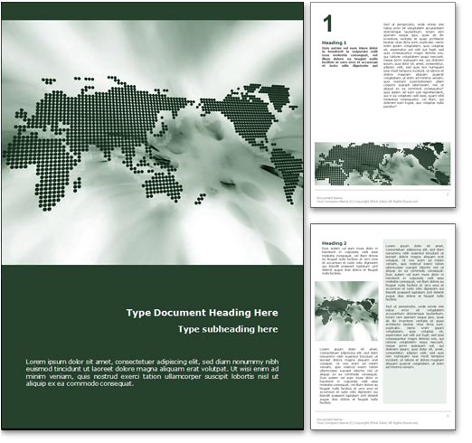 World Map word template document