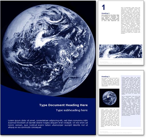 Planet Earth from Space word template document