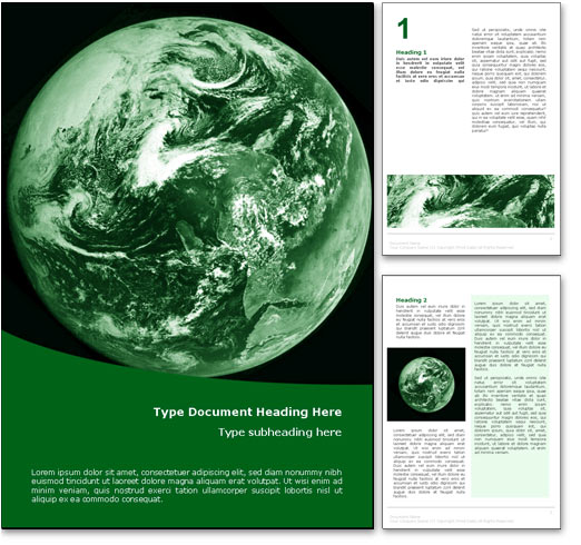 Planet Earth from Space word template document