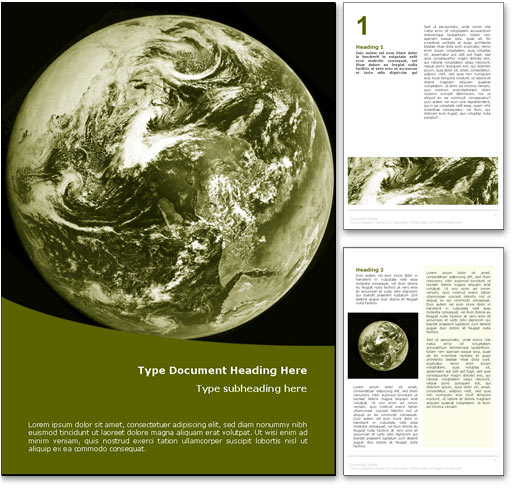 Planet Earth from Space word template document