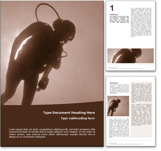 Scuba Diving word template document