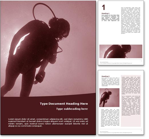 Scuba Diving word template document