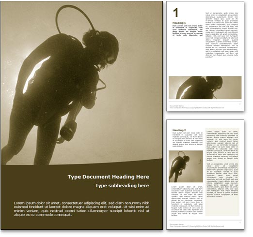 Scuba Diving word template document