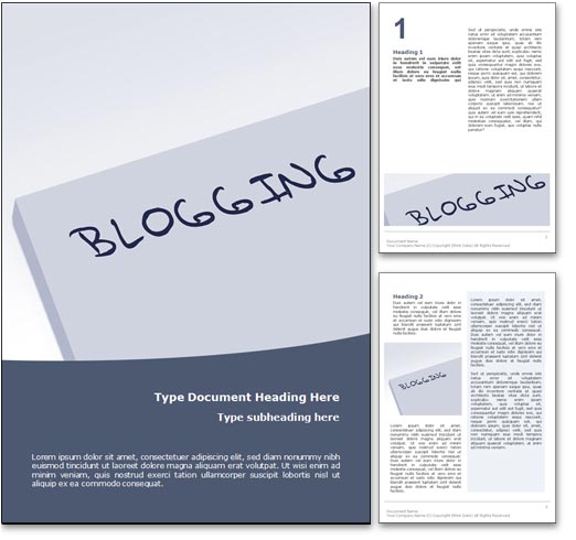 Blogging word template document