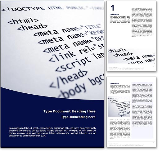 HTML word template document