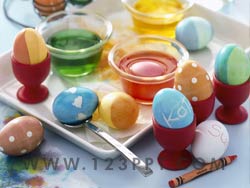 Decorating Easter Eggs Photo Image