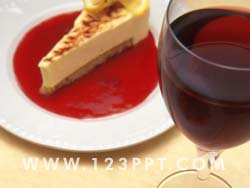 Dessert Cake and Wine Photo Image