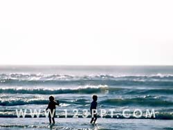 Kids At The Beach Photo Image