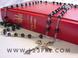 Holy Bible and Rosary Photo Image