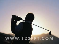 Golf Round at Sunset Photo Image