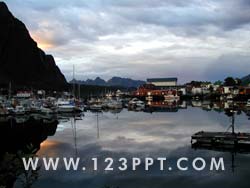 Norwegian Coastal Town Photo Image
