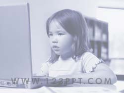 Child Learning on a PC powerpoint background