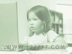 Child Learning on a PC powerpoint background