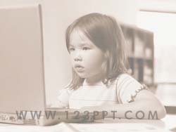 Child Learning on a PC powerpoint background