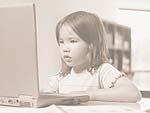 Child Learning on a PC PowerPoint Background