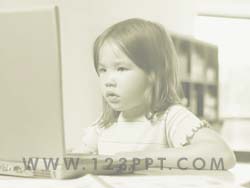 Child Learning on a PC powerpoint background