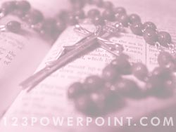 Rosary on Bible powerpoint background