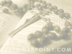 Rosary on Bible powerpoint background