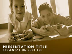 Children Play Video Games Title Master slide design
