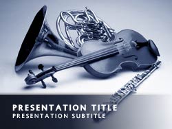 Royalty Free Musical Instruments PowerPoint Template in Blue
