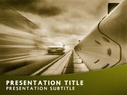 Car Driving on Highway Title Master slide design