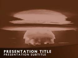 Royalty Free Nuclear Bomb Explosion Powerpoint Template In Orange