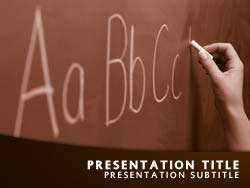 Teacher Writing Alphabet Title Master slide design