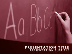 Teacher Writing Alphabet Title Master slide design