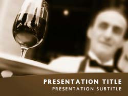 Waiter Serving Wine Title Master slide design