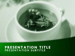 Royalty Free Herbal Tea Powerpoint Template In Green