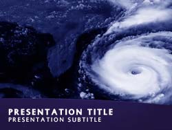 Royalty Free Hurricane Weather Powerpoint Template In Blue