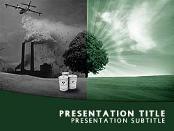Royalty Free Environmental Pollution Powerpoint Template In Green